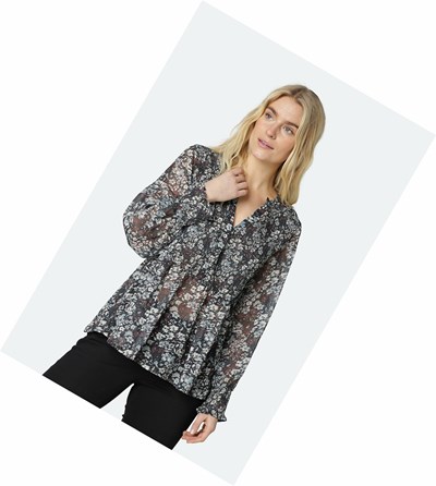 Women's Ilse Jacobsen Blouse Black | DF0428793