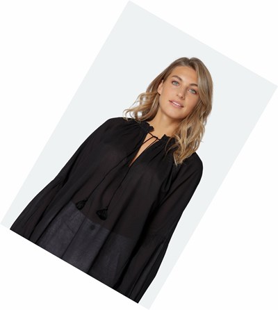 Women's Ilse Jacobsen Blouse Black | HW6751930