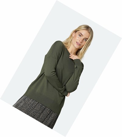 Women's Ilse Jacobsen Pullover Olive | SF2168047