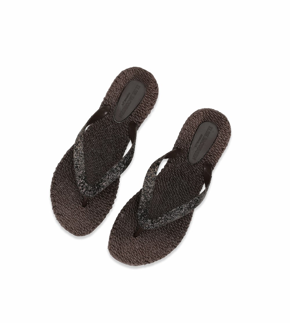 Women's Ilse Jacobsen Flip Flops Black | CV4580273