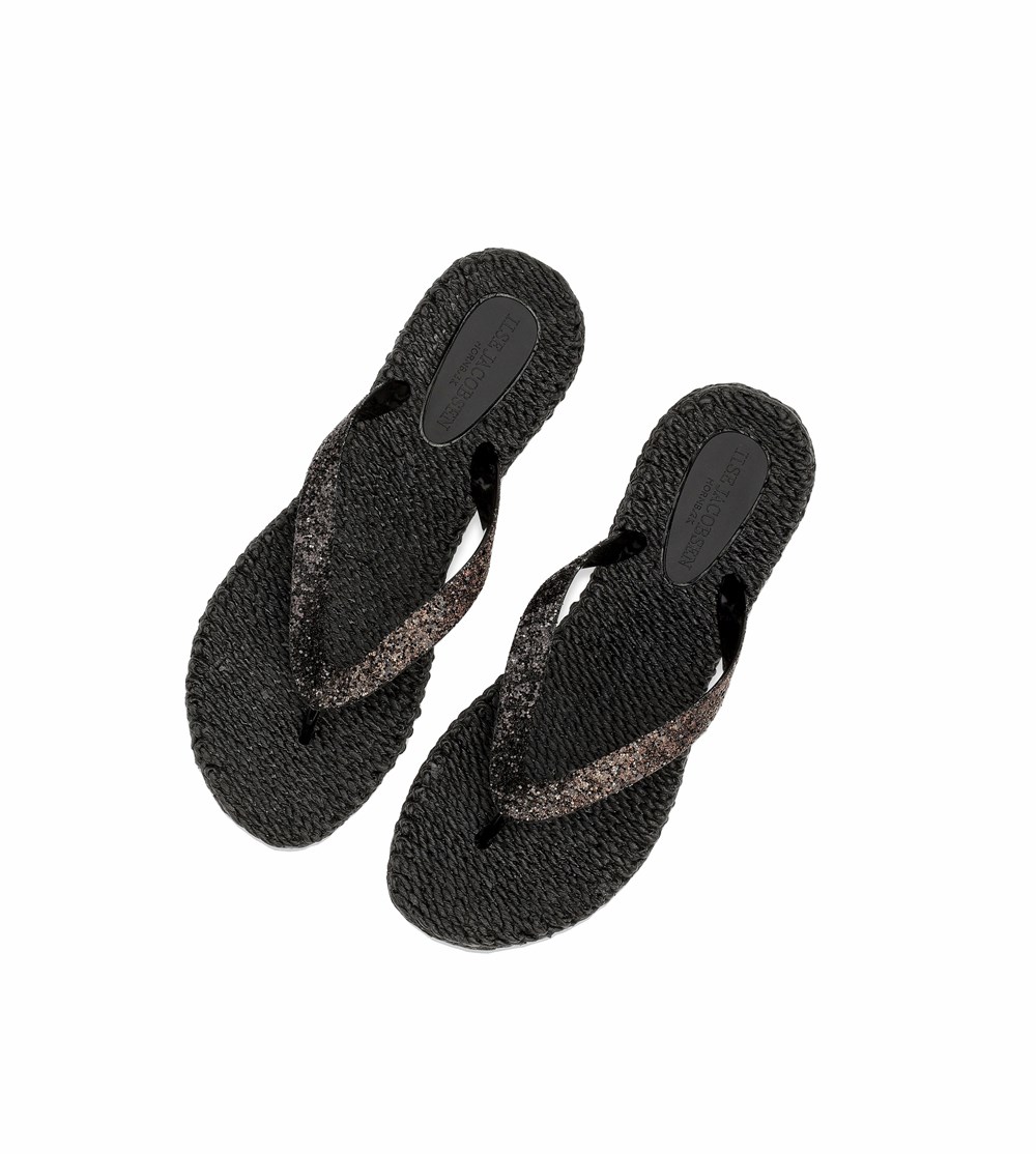 Women's Ilse Jacobsen Flip Flops Black | XO8794512