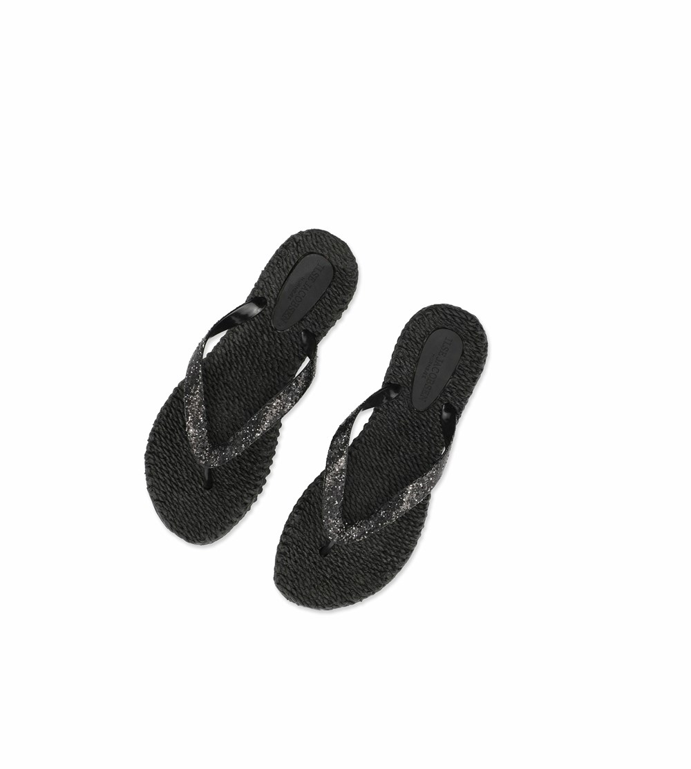 Women's Ilse Jacobsen Flip Flops Black | XO8794512