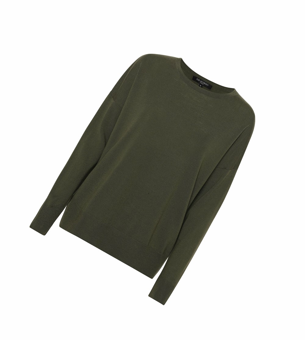 Women's Ilse Jacobsen Knitwear Olive | QB0279136