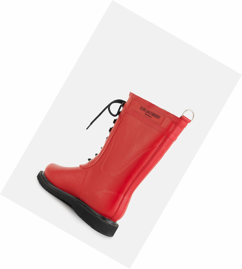 Women's Ilse Jacobsen Rain Boots Deep Red | HS0853916