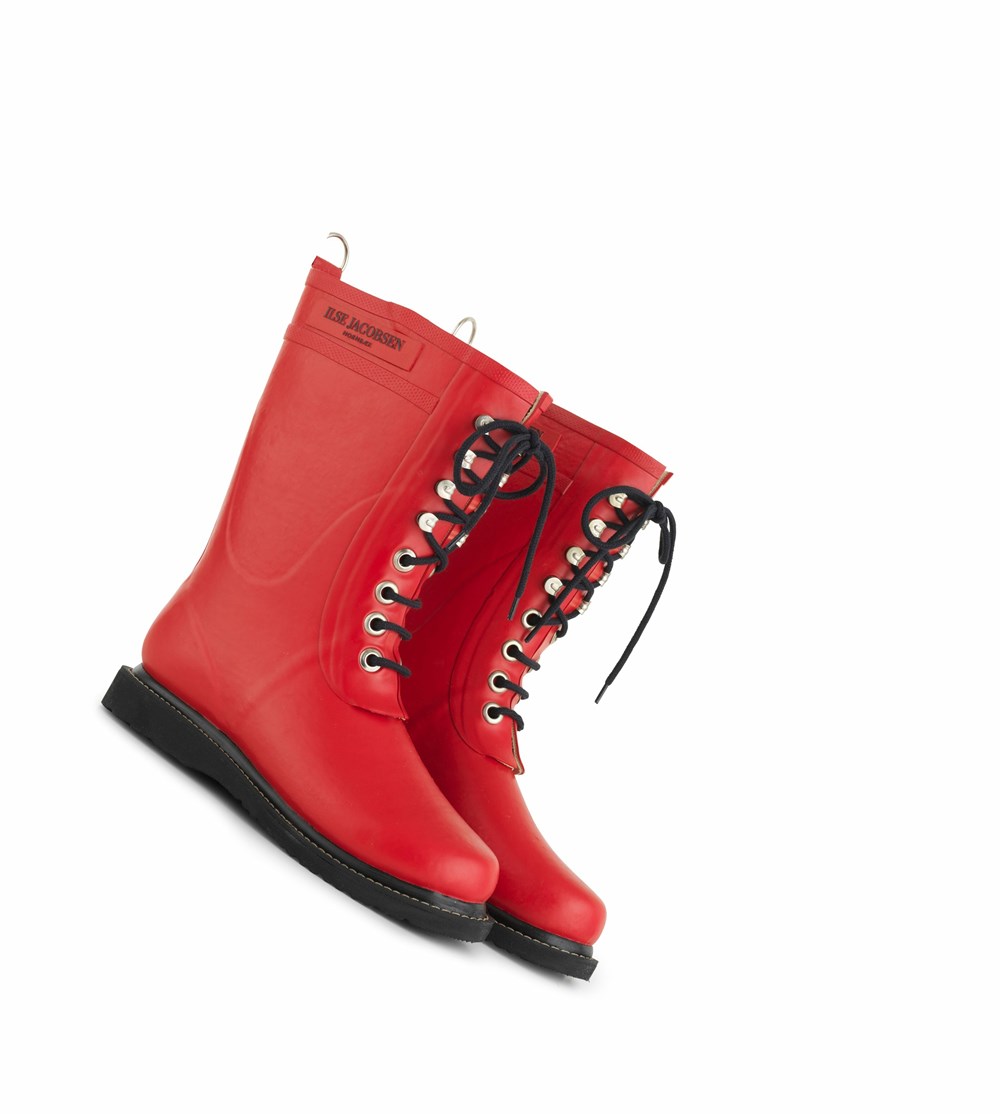 Women's Ilse Jacobsen Rain Boots Deep Red | HS0853916