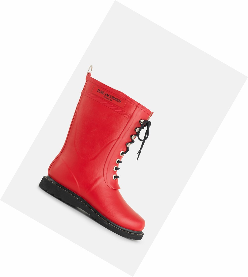 Women\'s Ilse Jacobsen Rain Boots Deep Red | HS0853916