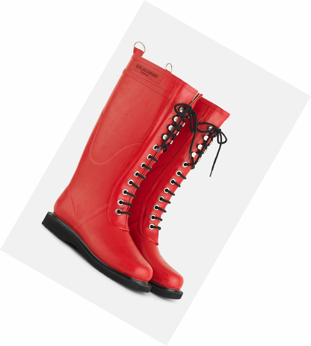 Women's Ilse Jacobsen Rain Boots Deep Red | QP1789243