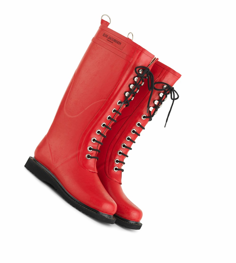 Women's Ilse Jacobsen Rain Boots Deep Red | QP1789243