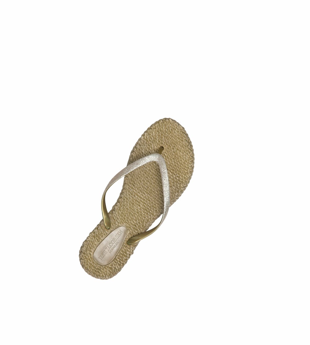 Women's Ilse Jacobsen With Glitter Flip Flops Gold | AO7028451