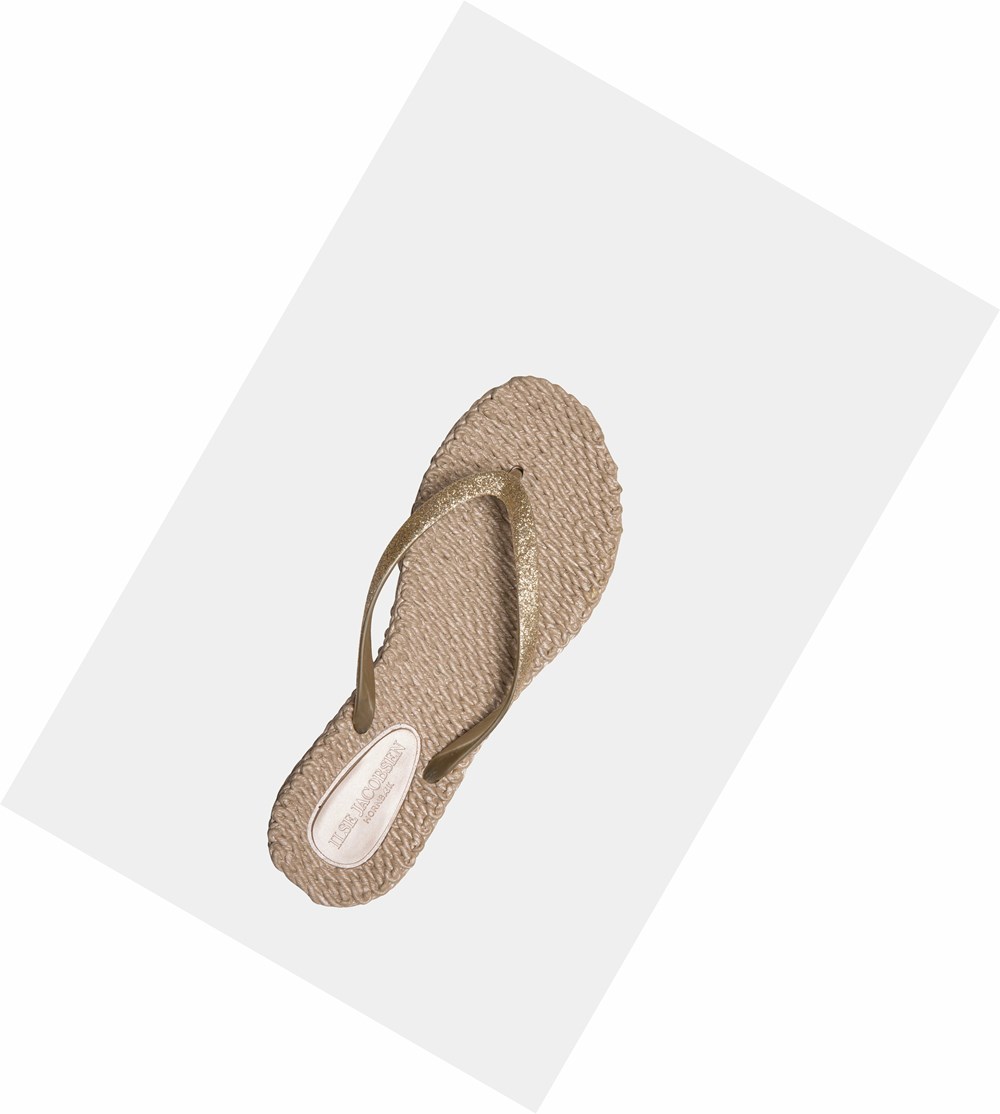 Women's Ilse Jacobsen With Glitter Flip Flops Silver | AX5710392