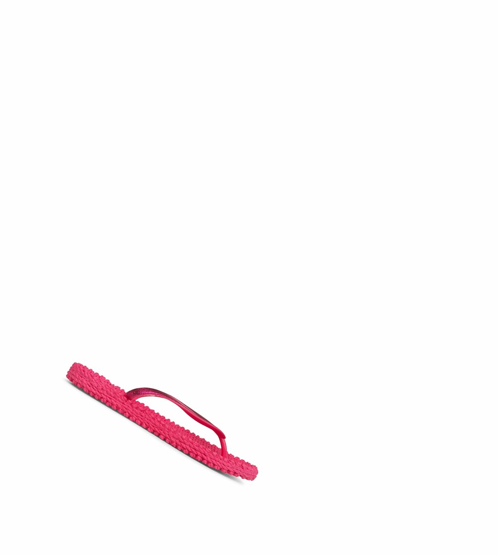 Women's Ilse Jacobsen With Glitter Flip Flops Pink | DW4793682