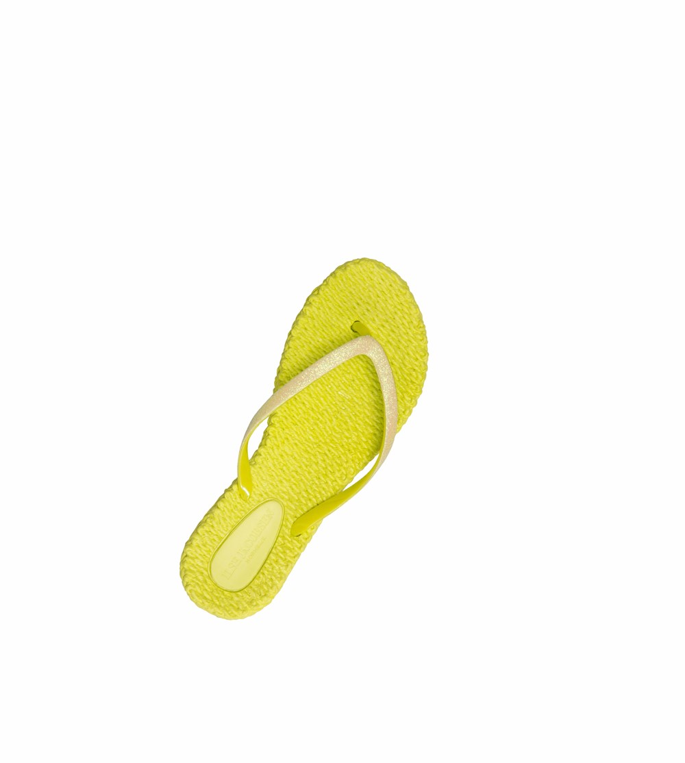 Women's Ilse Jacobsen With Glitter Flip Flops Light Green | FL0243758