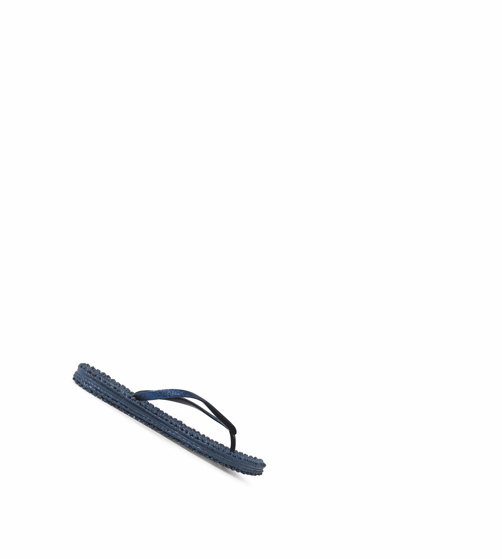 Women's Ilse Jacobsen With Glitter Flip Flops Indigo | JF8529607