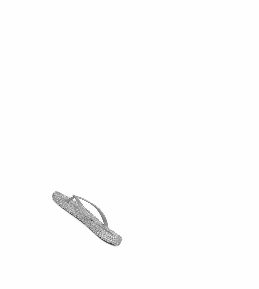 Women's Ilse Jacobsen With Glitter Flip Flops Silver | KV1307895