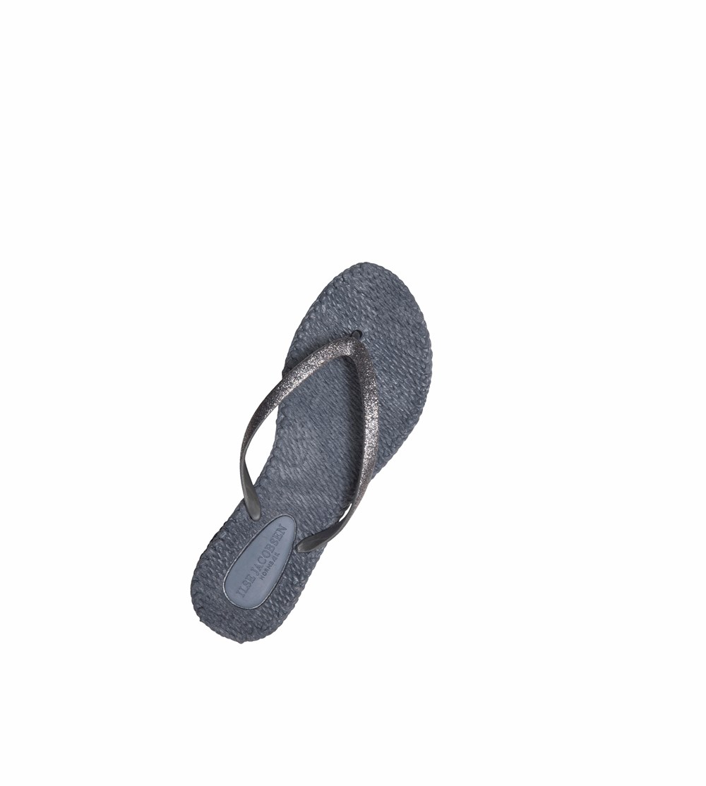 Women's Ilse Jacobsen With Glitter Flip Flops Grey | LC2604758