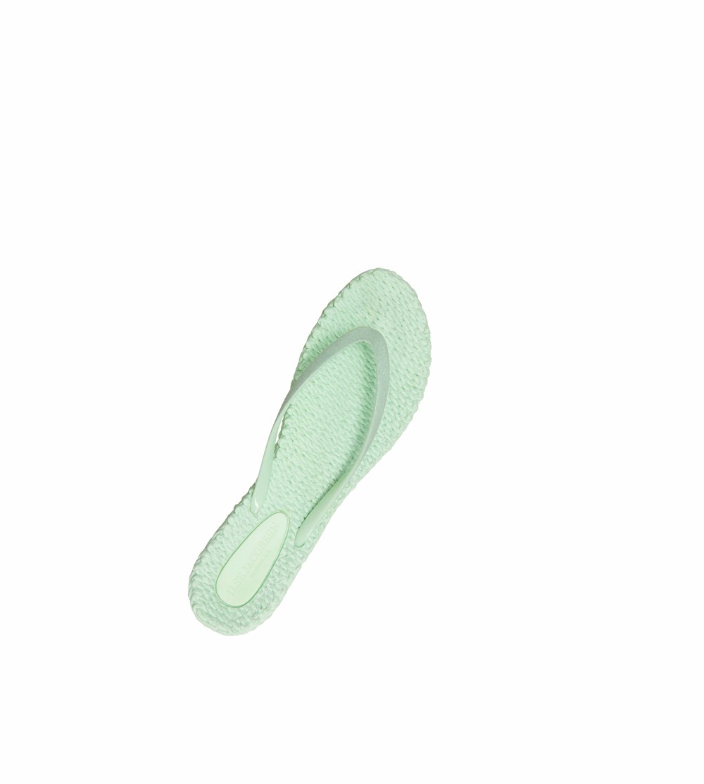 Women's Ilse Jacobsen With Glitter Flip Flops Light Turquoise | QV4597301