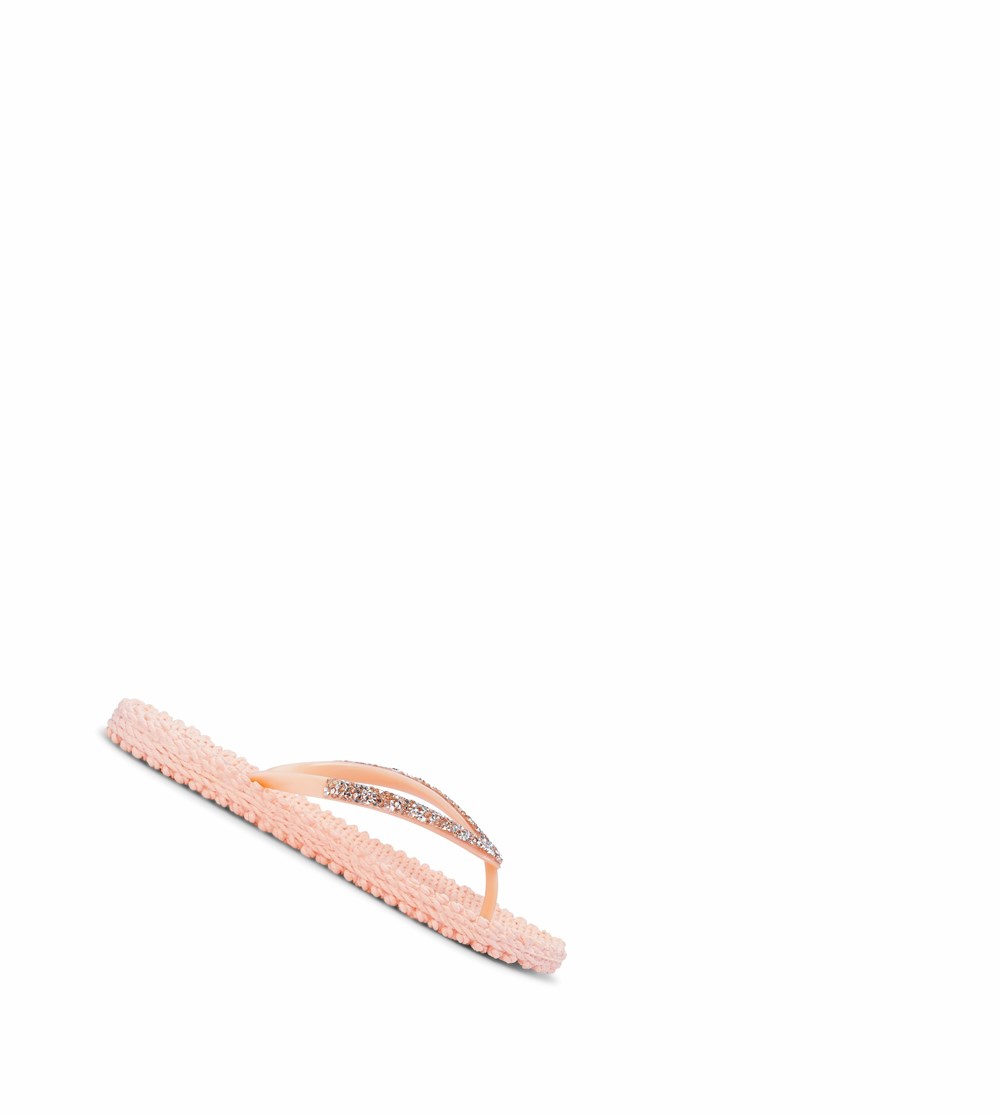 Women\'s Ilse Jacobsen With Glitter Flip Flops Coral | YR5384126