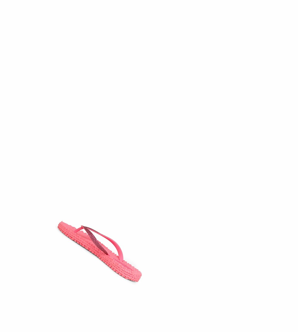 Women's Ilse Jacobsen With Glitter Flip Flops Pink | YW9531428